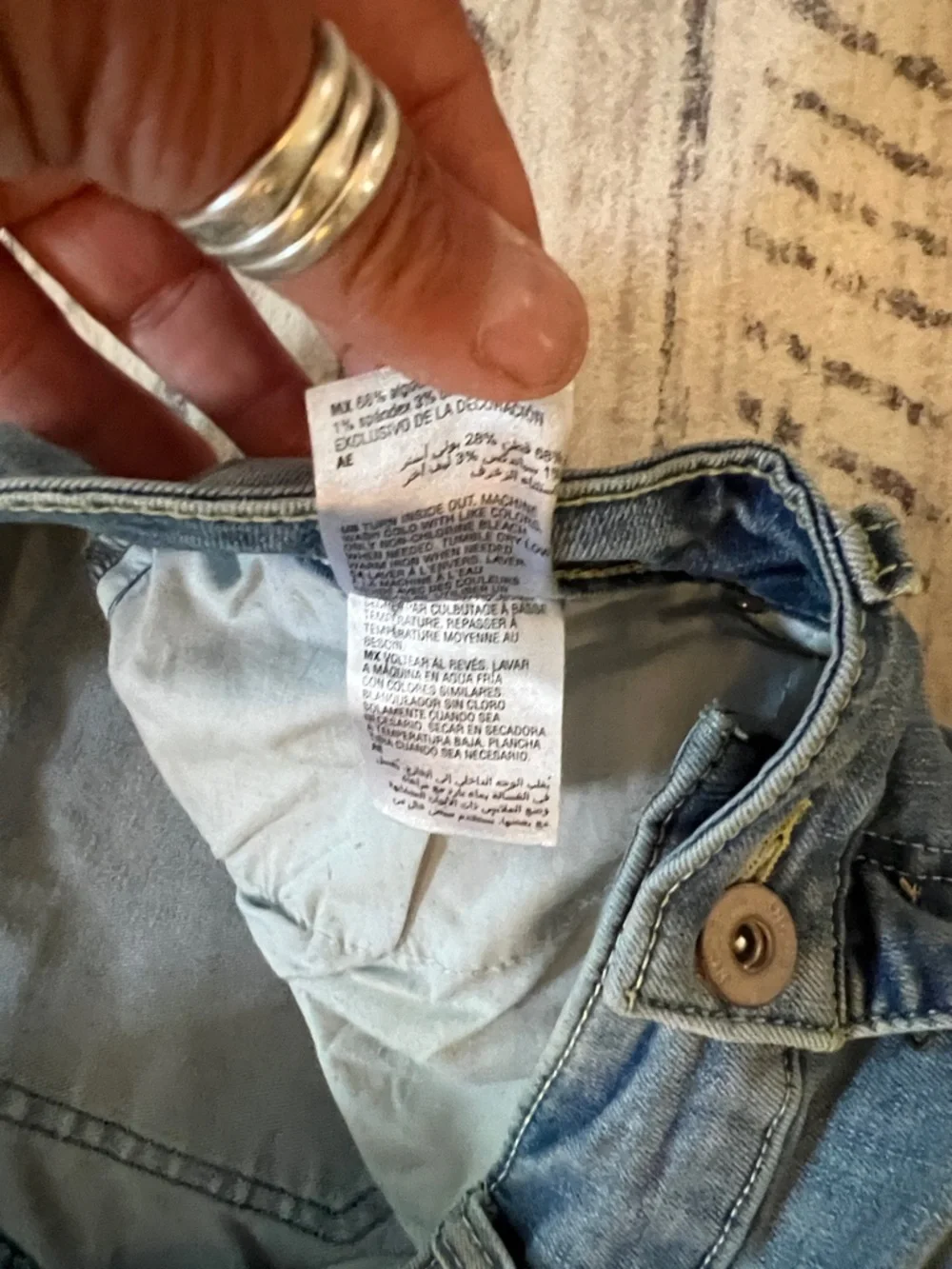 Light Blue Distressed Women's Jeans with Leopard Patch Detail - Picture 9 of 9
